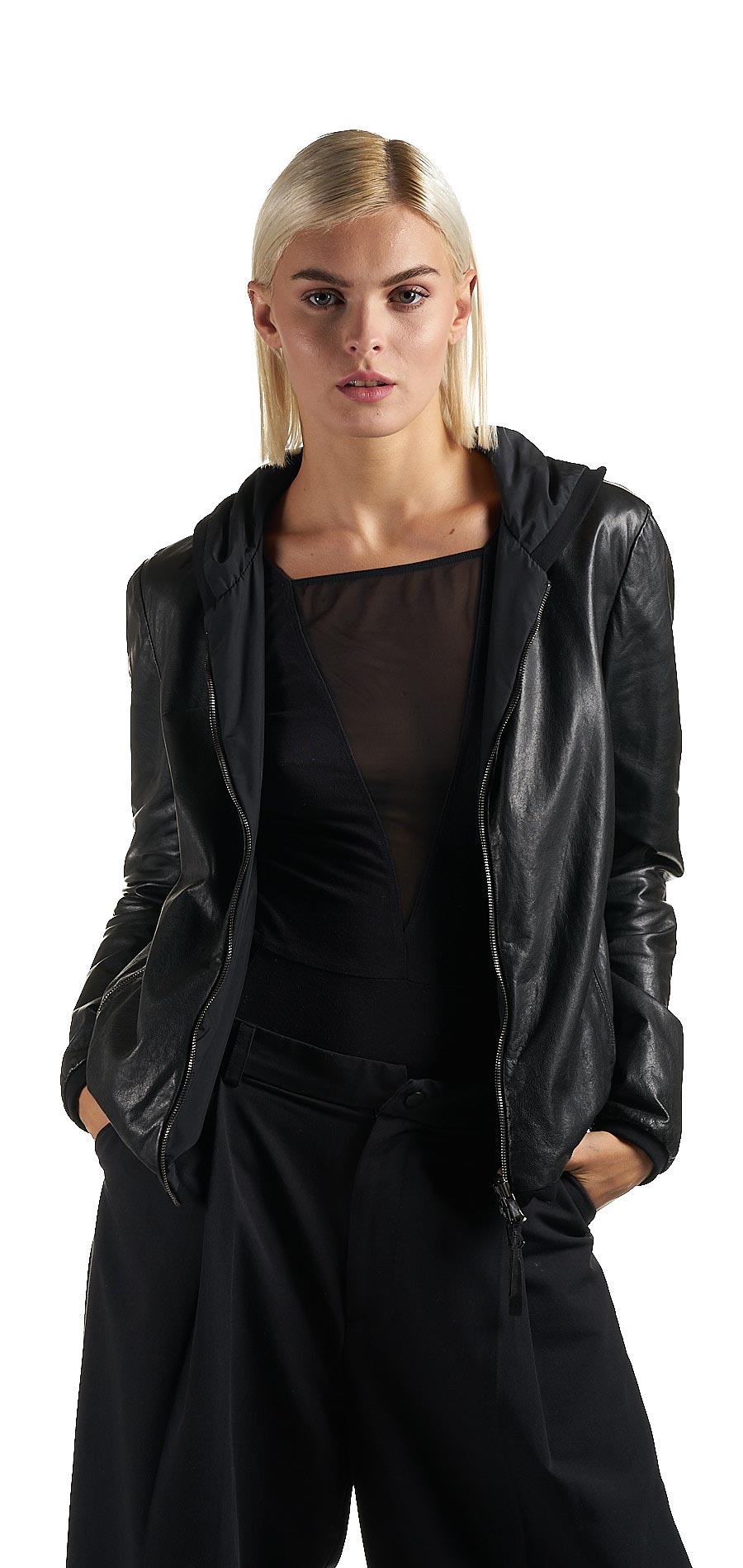 DANIELE BASTA LEATHER AND SILVER JACKET 